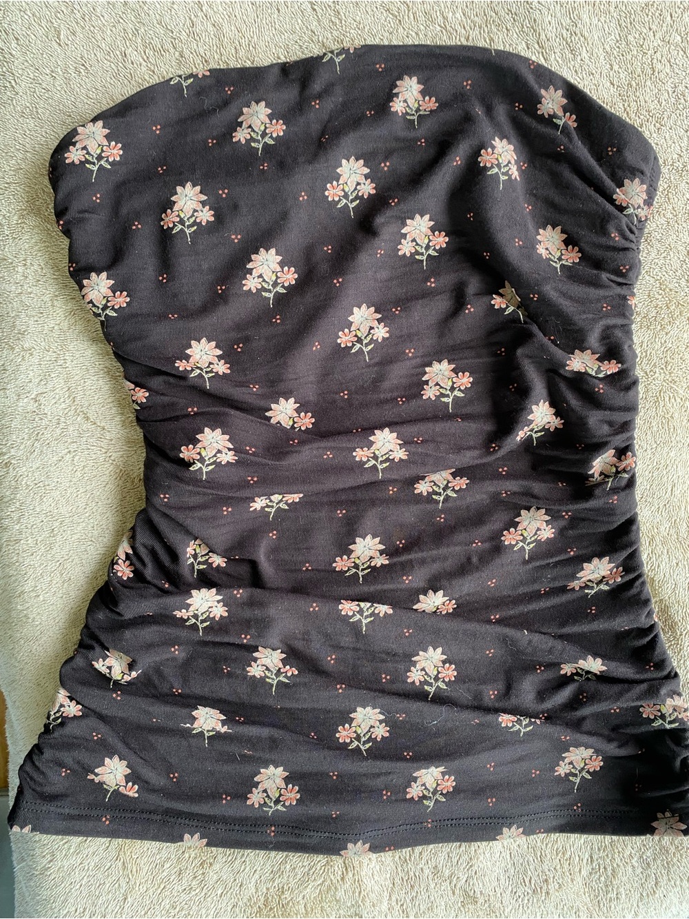 Free People Ditsy Floral Strapless Ruched Top - EUC XS